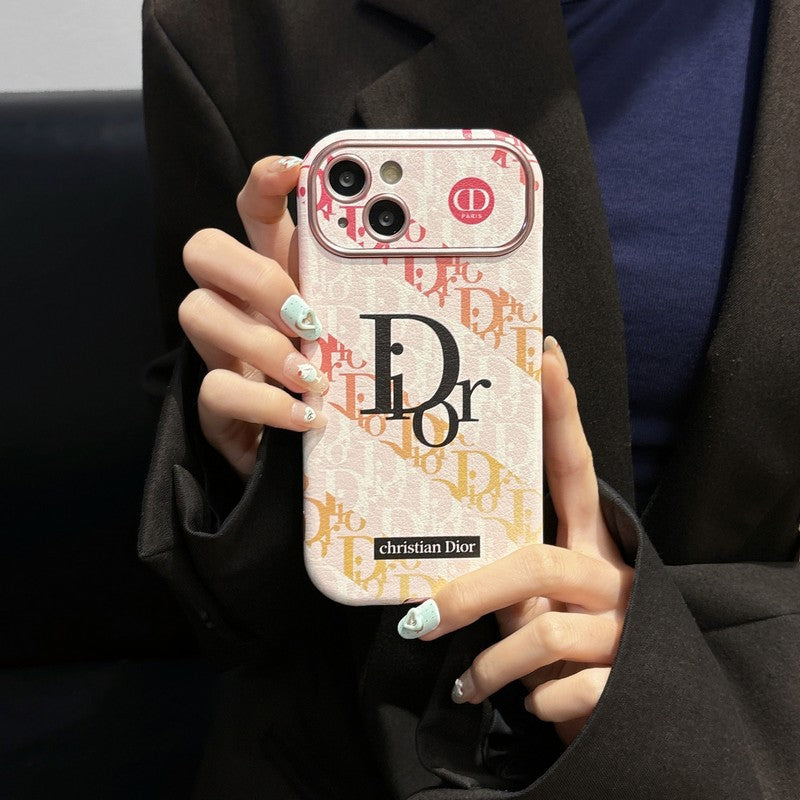 CD White & Brown Color Leather iPhone Case mysite