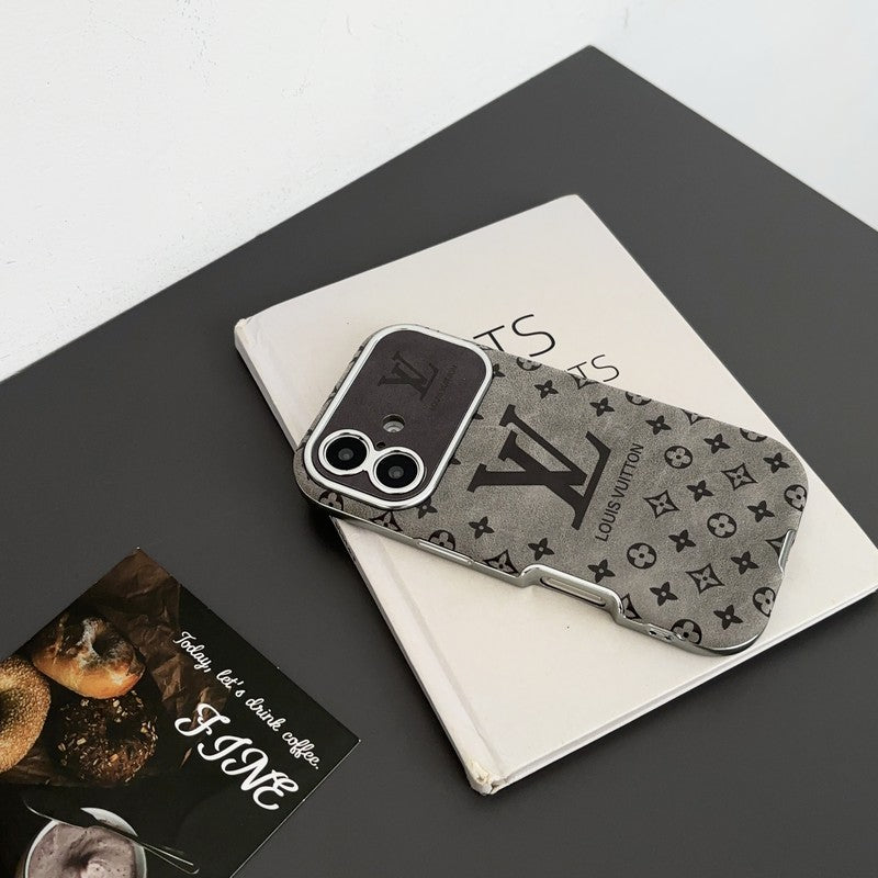 Lou Brown & Black Color Leather iPhone Case mysite