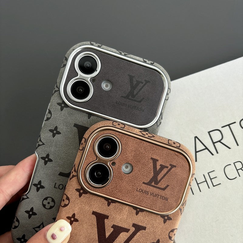 Lou Brown & Black Color Leather iPhone Case mysite