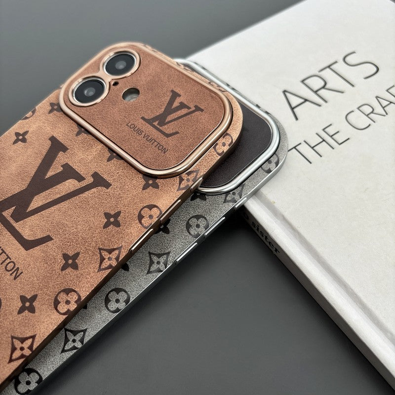 Lou Brown & Black Color Leather iPhone Case mysite