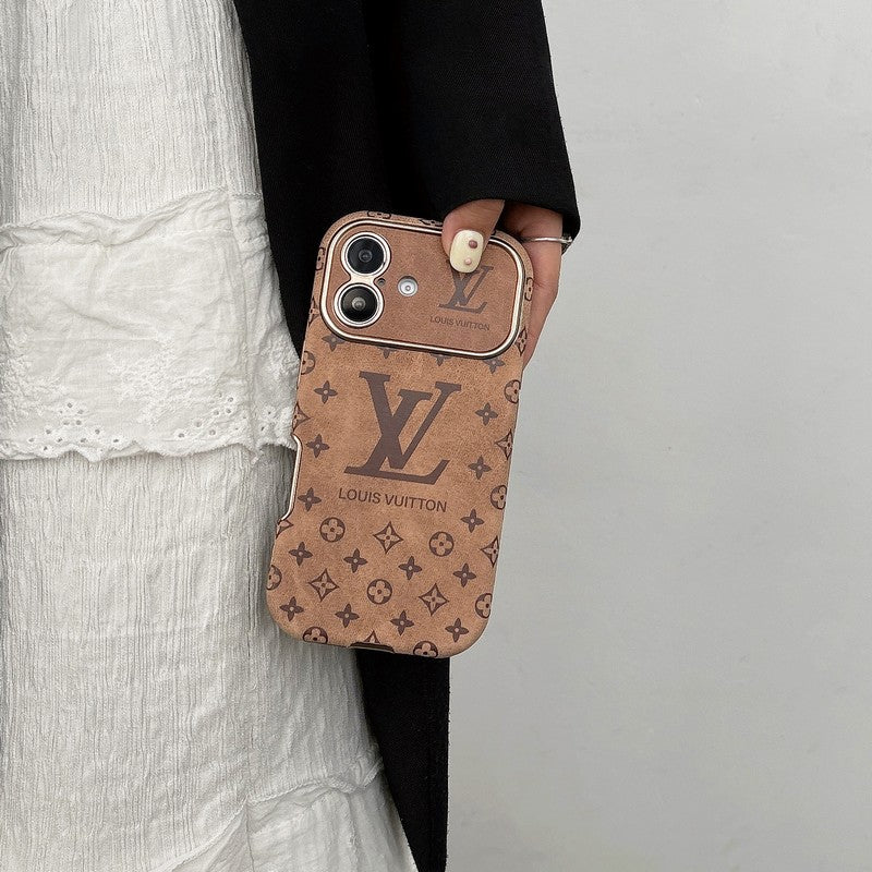Lou Brown & Black Color Leather iPhone Case mysite