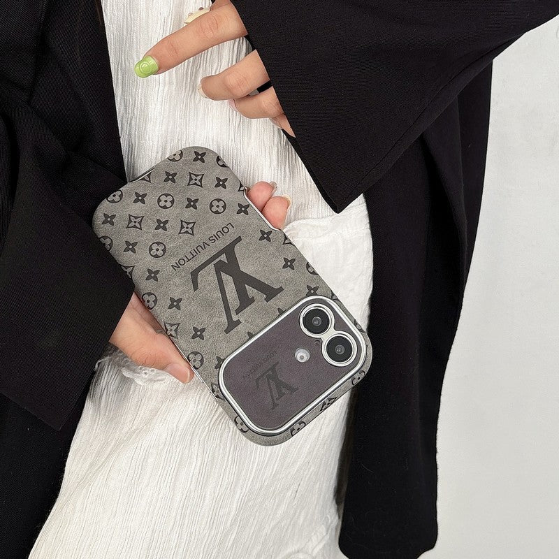 Lou Brown & Black Color Leather iPhone Case mysite