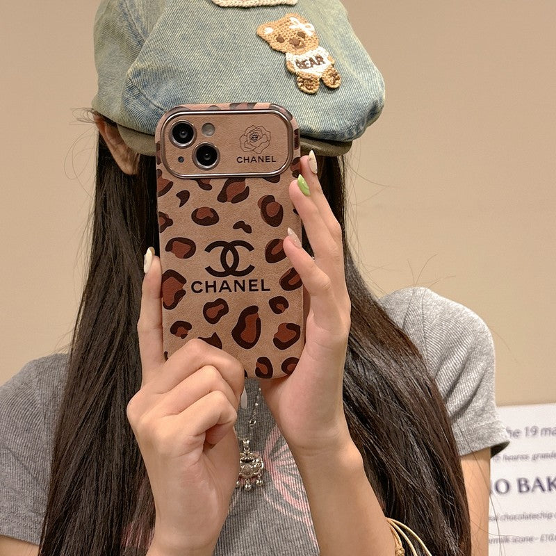 CC Brown Color Leather iPhone Case mysite