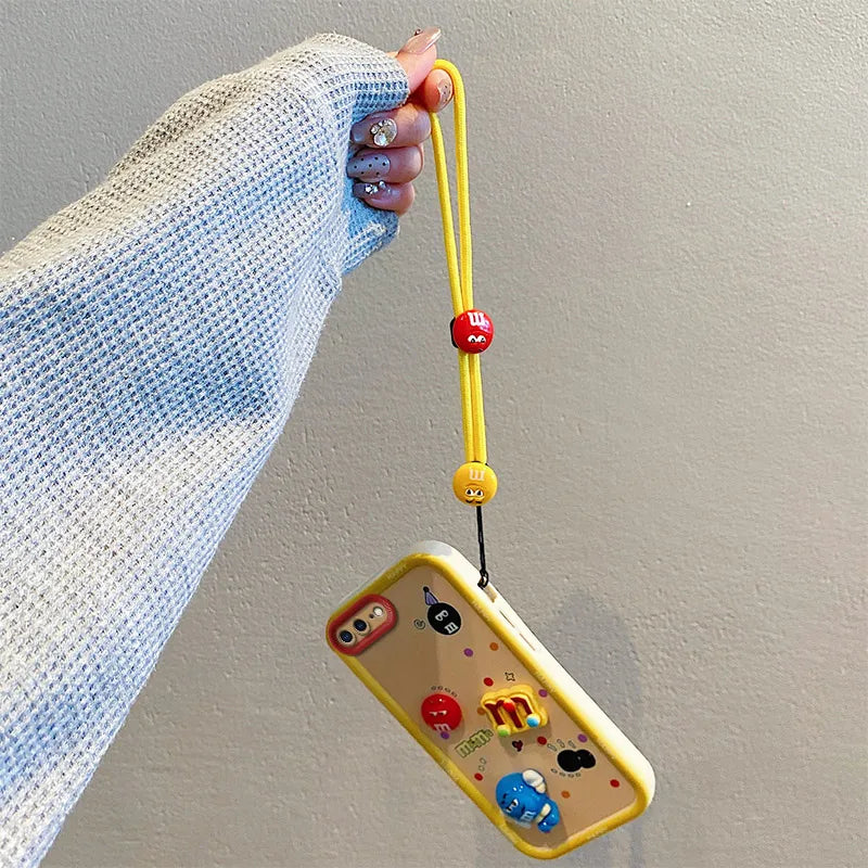 3D Cartoon Labubu Fur Phone Case for Samsung With Strap Plush Kuromi Toy Soft Covers mysite