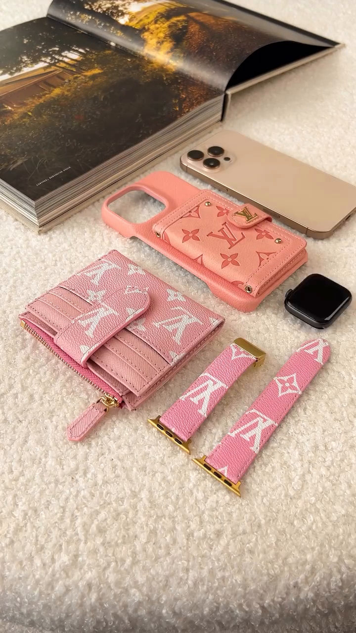 LV Luxury Leather Card Holder Phone Case for iPhone 17 / 16 / 15 / 14s mysite