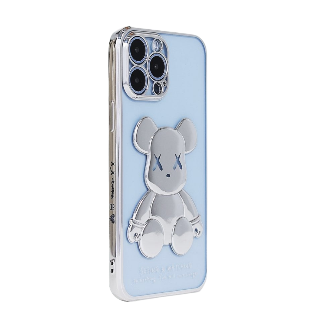 Silver Reflective Bear Transparent iPhone Case mysite