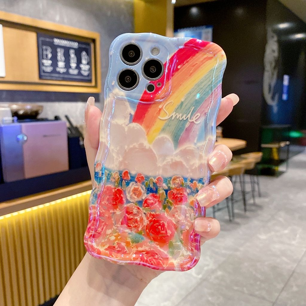 Rainbow Cloud Flower With Wristband For iPhone Case mysite