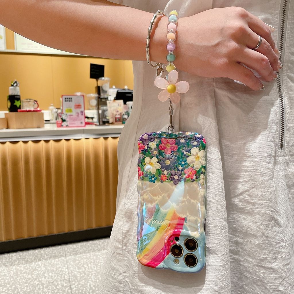 Rainbow Cloud Flower With Wristband For iPhone Case mysite