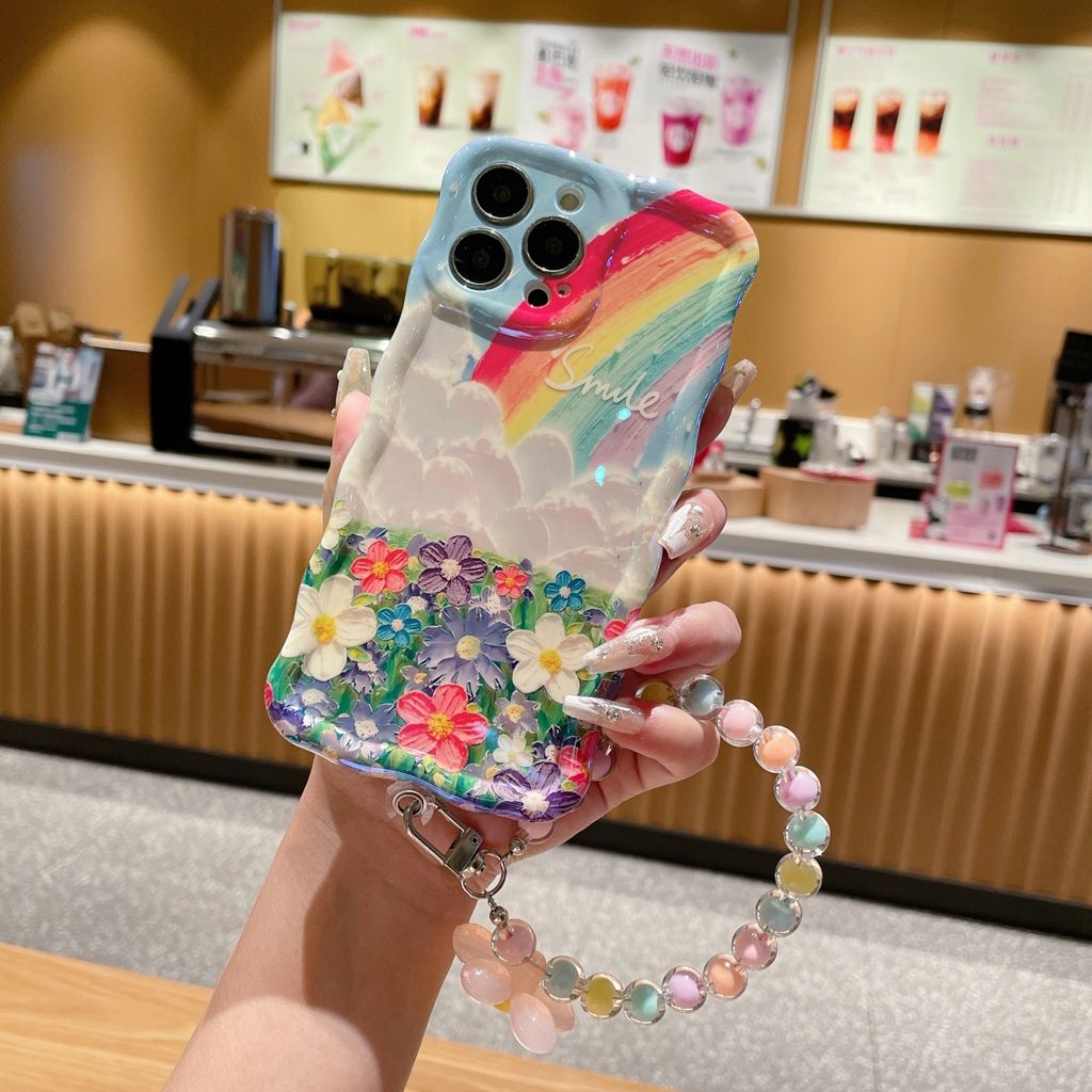 Rainbow Cloud Flower With Wristband For iPhone Case mysite