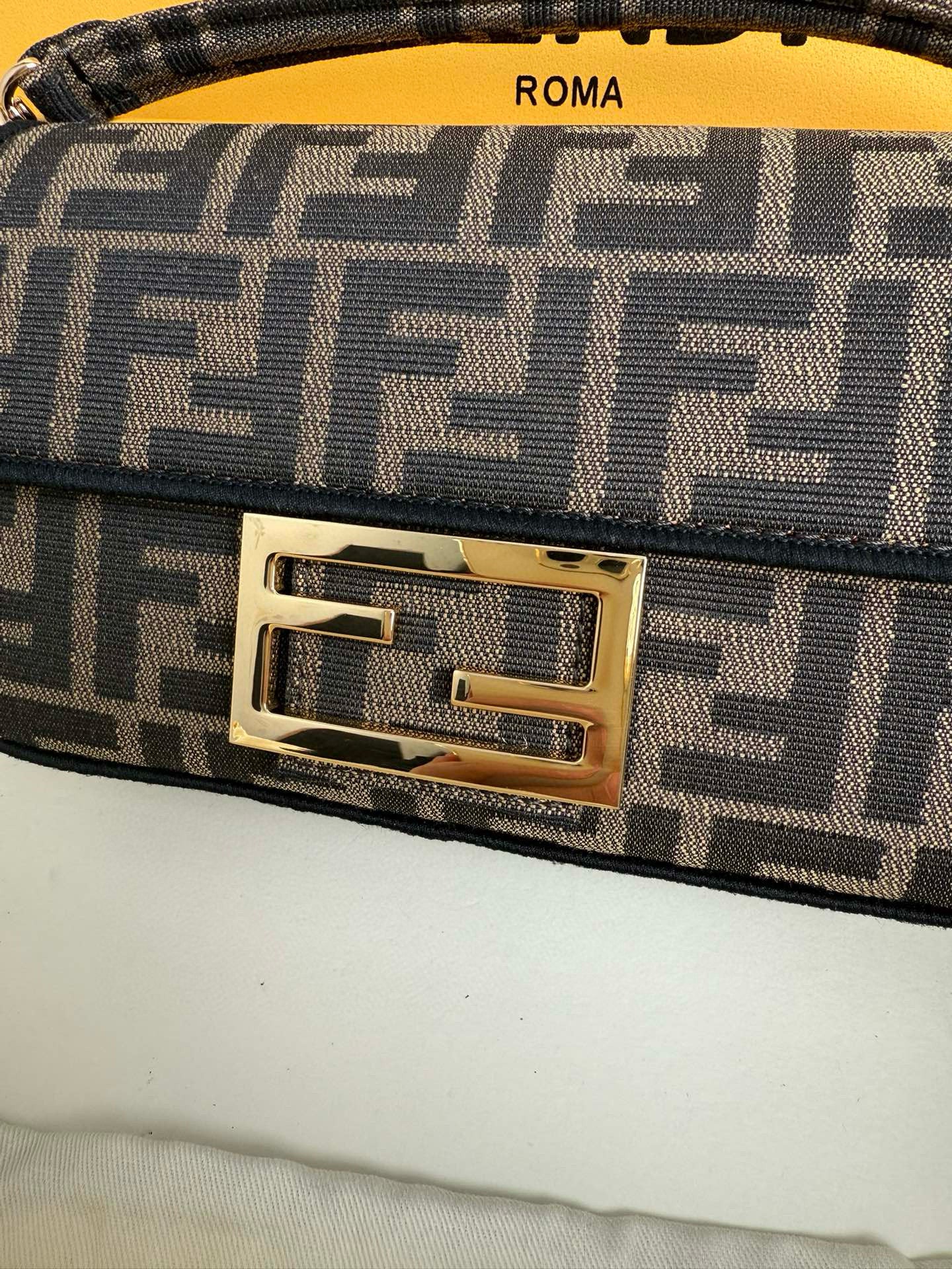 Fendi Baguette Mini FF Bag Brown Jacquard Fabric mysite