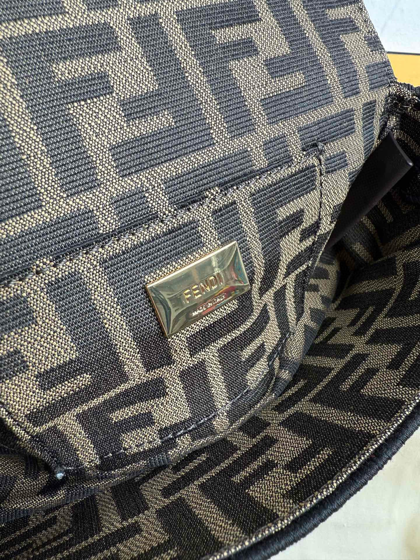 Fendi Baguette Mini FF Bag Brown Jacquard Fabric mysite