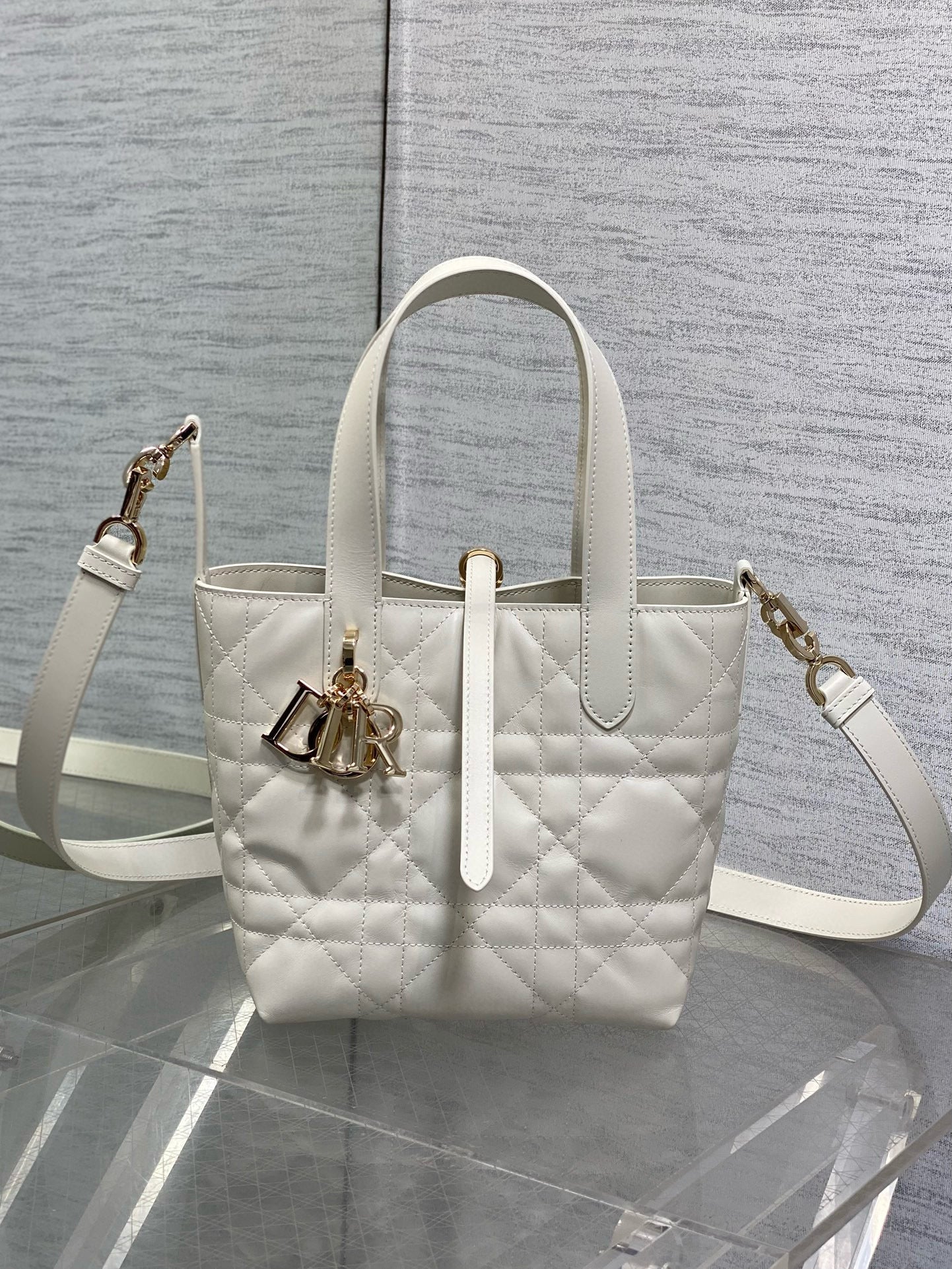 CD Small Toujours Vertical 18cm White Calfskin mysite