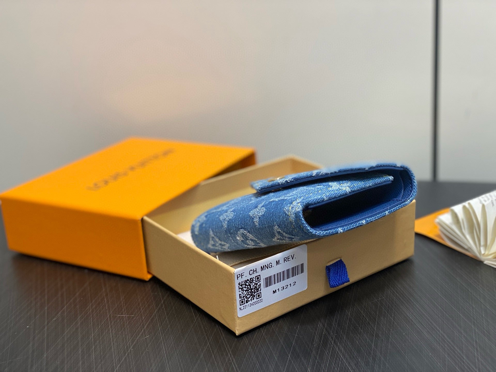 LV Victorine Monogram Wallet Denim Blue Cotton Cowhide mysite