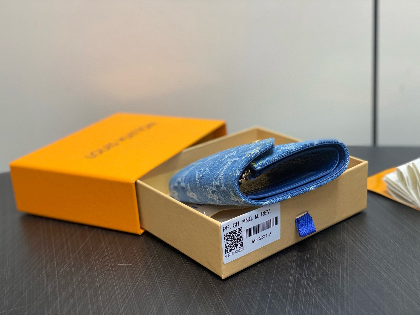 LV Victorine Monogram Wallet Denim Blue Cotton Cowhide mysite