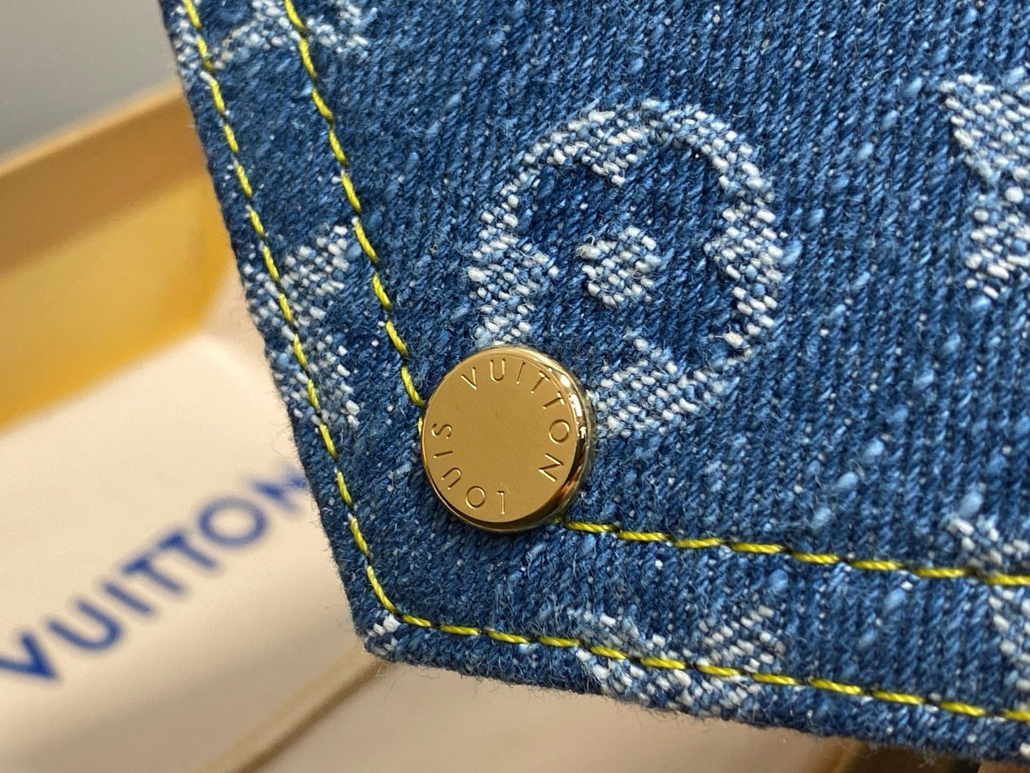 LV Victorine Monogram Wallet Denim Blue Cotton Cowhide mysite