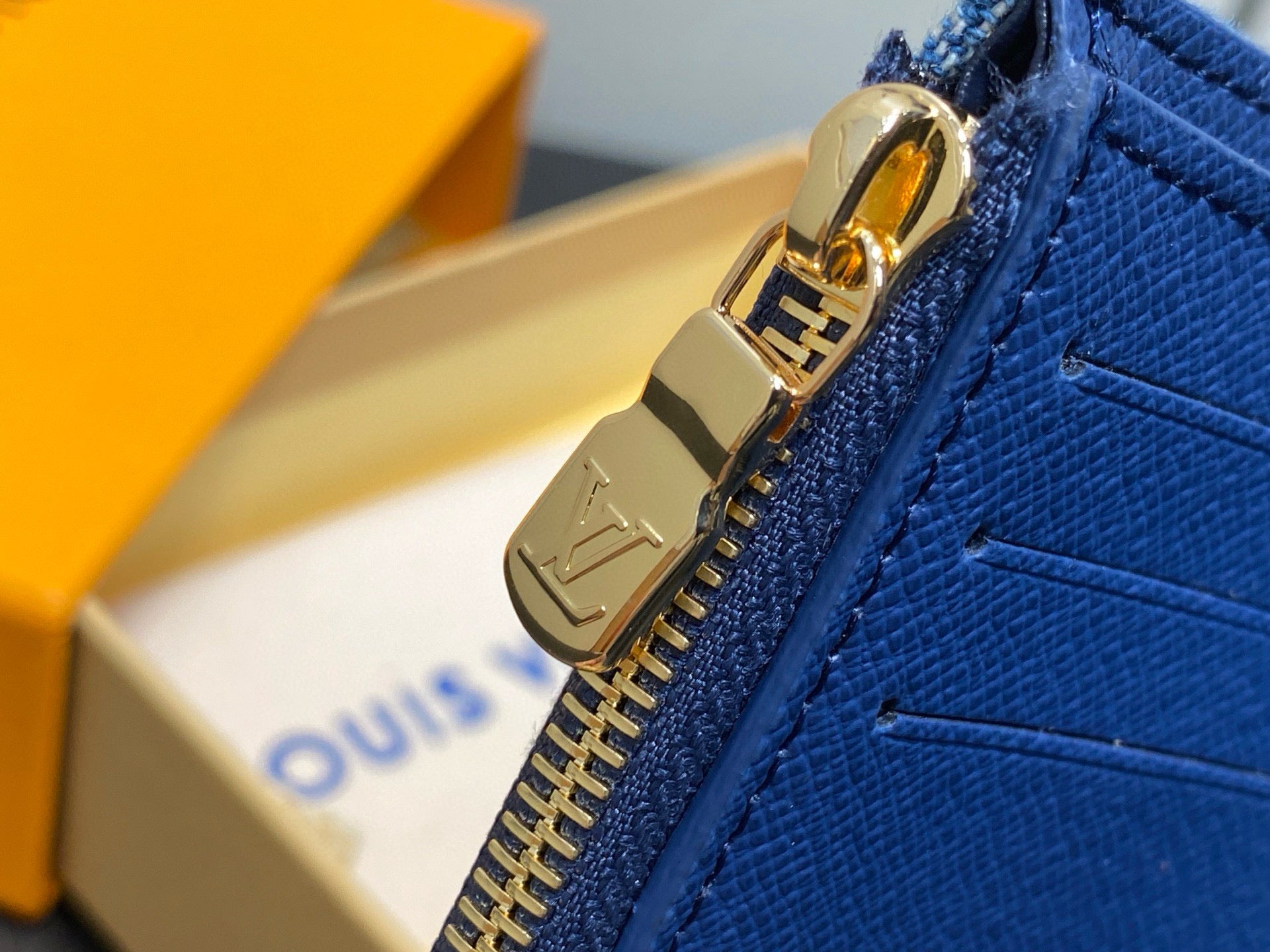 LV Victorine Monogram Wallet Denim Blue Cotton Cowhide mysite