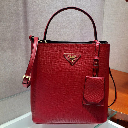 Prada Medium Cuir Panier Bag Red Saffiano leather mysite