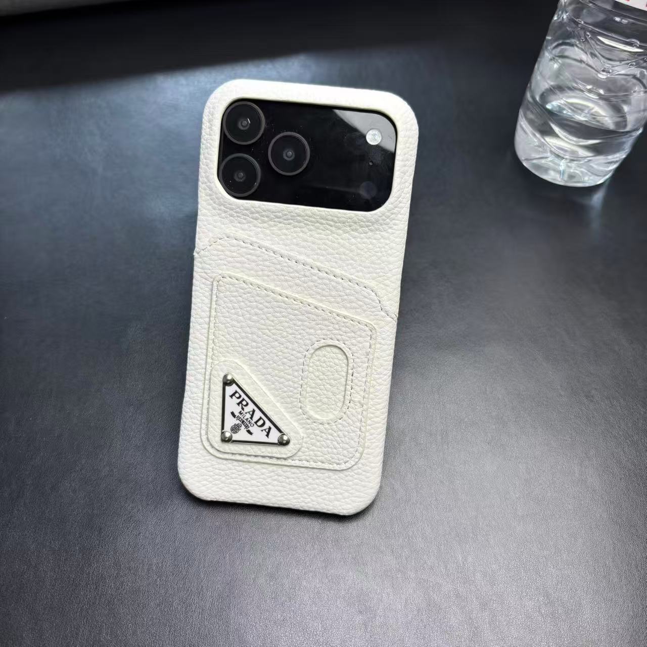 Prada Stylish Case With Card Holder For iPhone 17 / 16 / 15 / 14s mysite