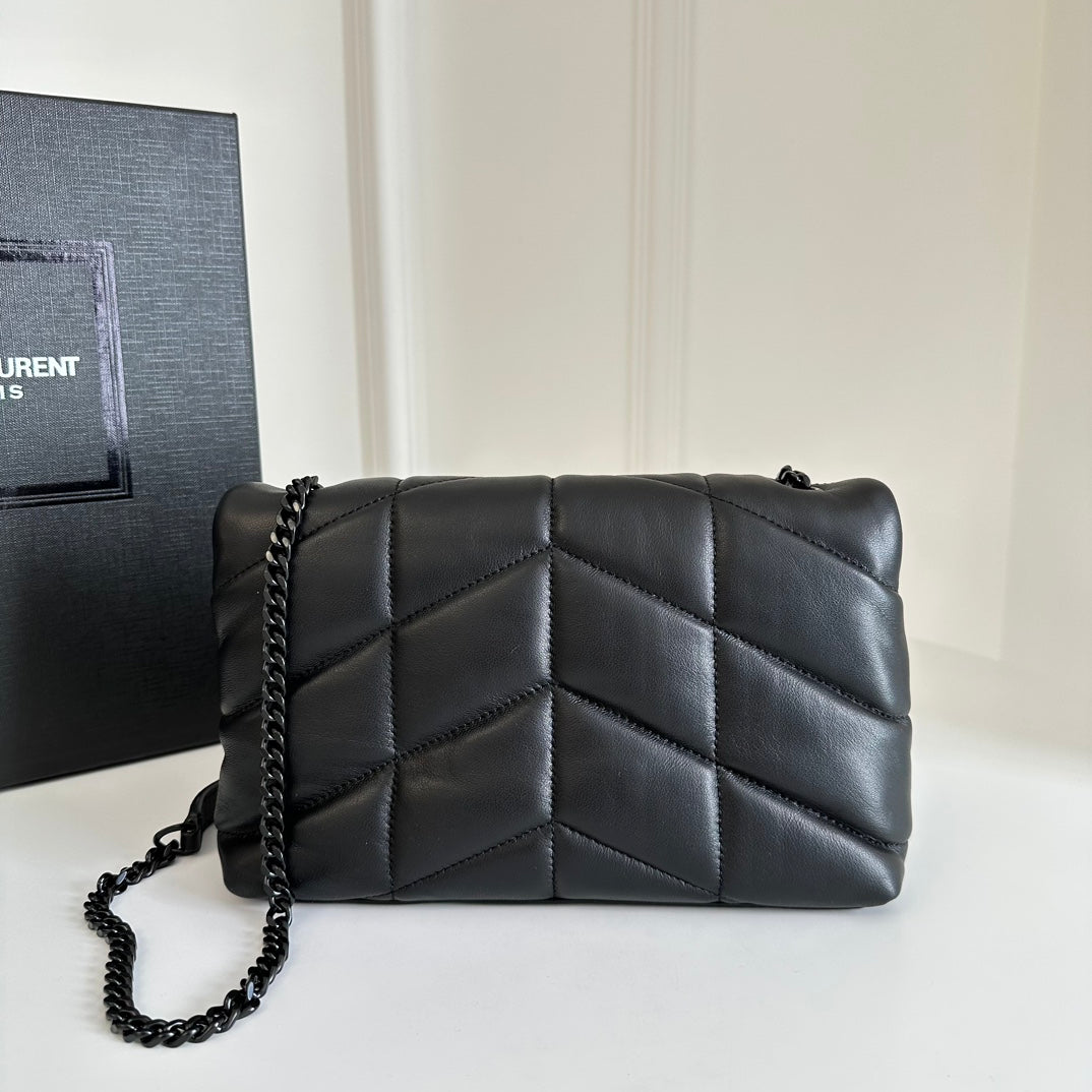 YSL  Loulou Puffer Toy Bag In Quilted Lambskin Black Size 23x15.5x8.5 mysite
