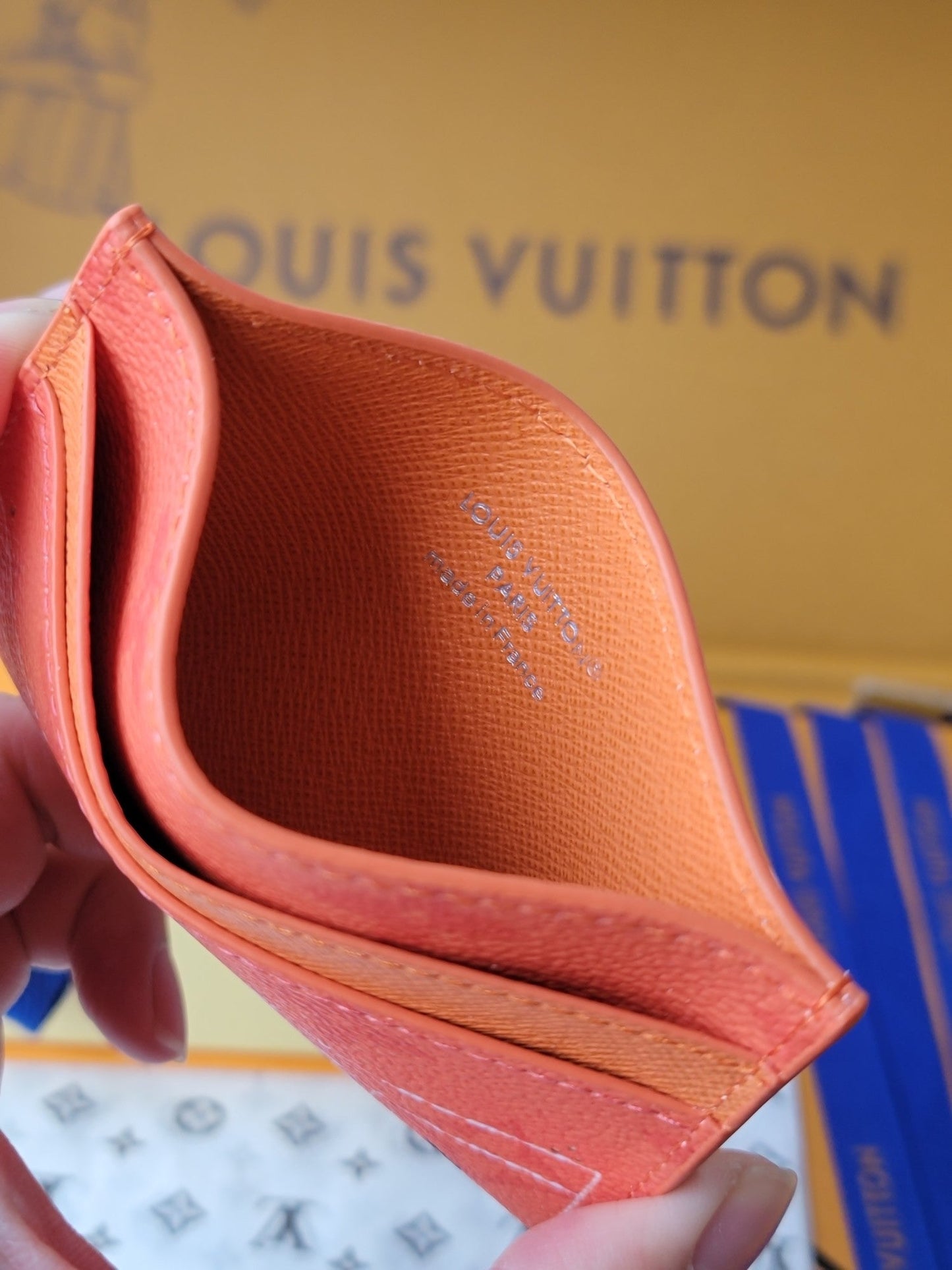 LV Double Card Holder Featuretiny Sport Scenes Printed Cowhide mysite