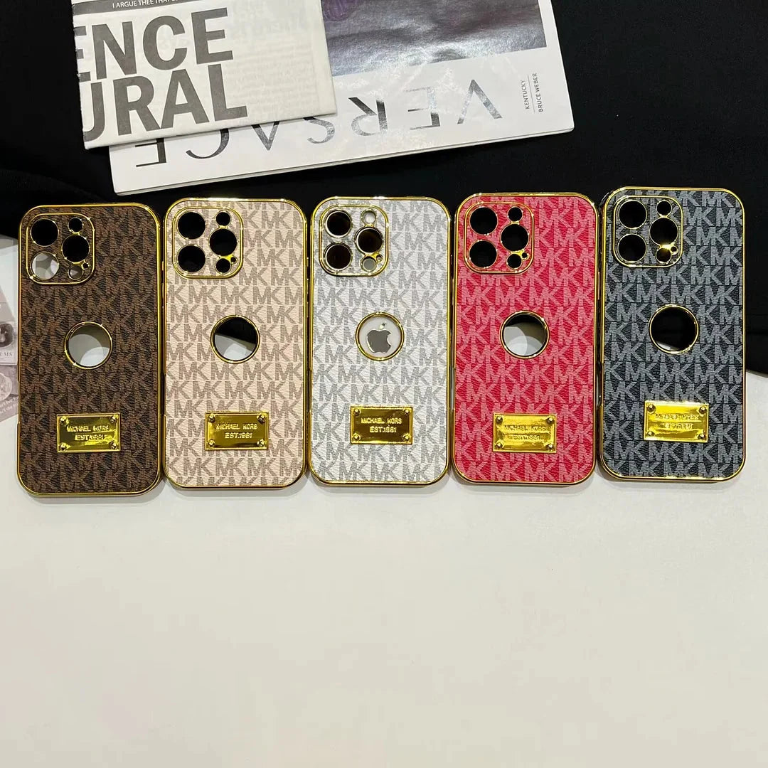 Gold Monogram Signature Canvas Leather Apple iPhone Cases mysite