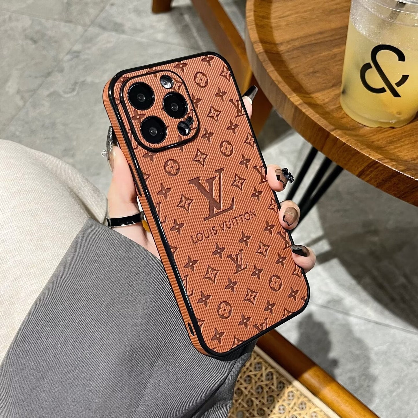 3D Monogram Embossed Leather  Case for iPhones mysite