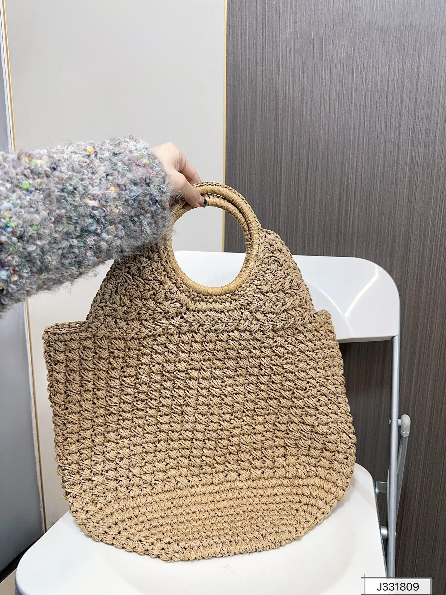 YSL SAINT LAURENT Summer Raffia Tote Bag 41x37cm mysite