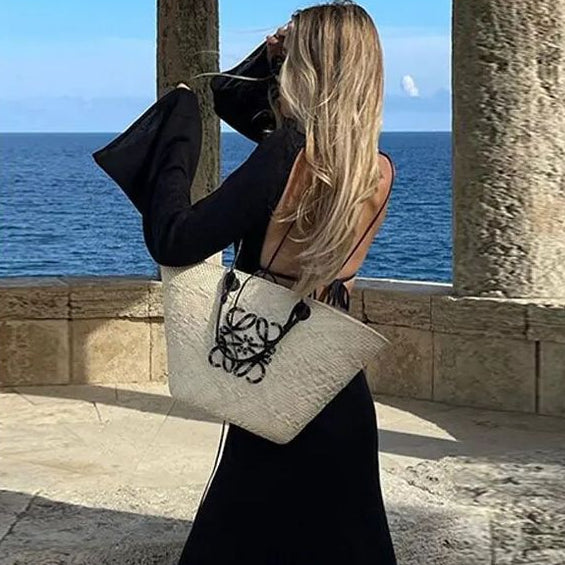 LOEWE Sunday Neeti Black Raffia Bag mysite