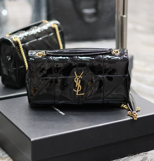 YSL Jaime Patent Black Bag - 25x15x7.5cm mysite