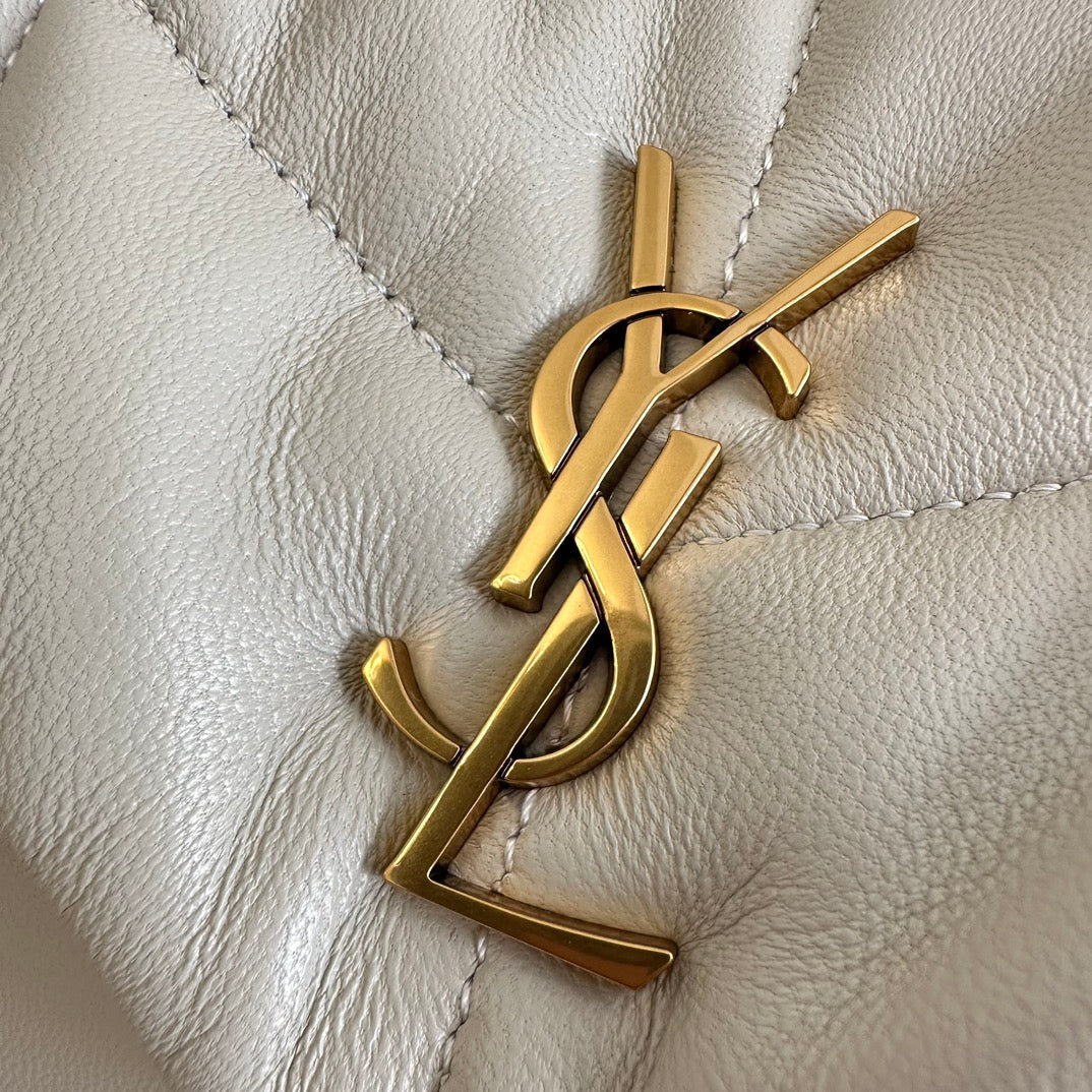 YSL  Loulou Puffer Toy Bag In Quilted Lambskin White Size 23x15.5x8.5 mysite