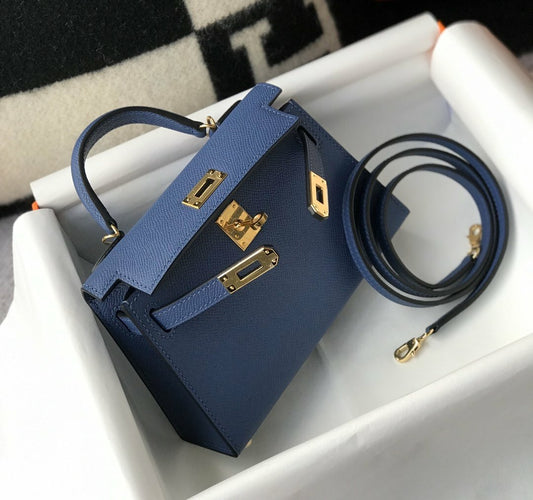 Hermes Handle Bag 19cm Blue mysite