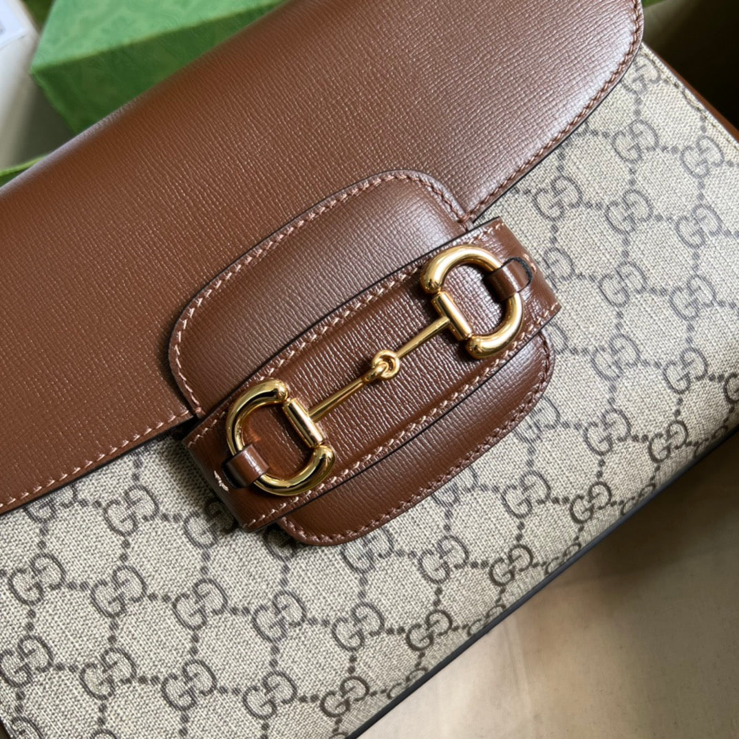 Gucci Horsebit 1955 Medium Ophidia and Brown Leather 29x20x13cm mysite