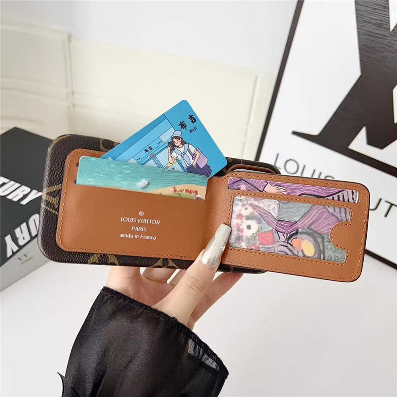 Lv Leather Card Holder Phone Case For iPhone 17 / 16 / 15 / 14/ 13s mysite