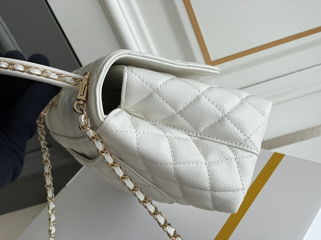Chanel Coco Handle White Bag - 24x14x10cm mysite