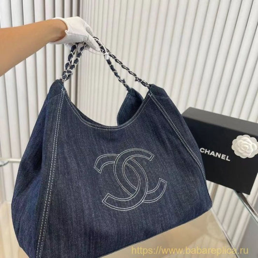 YSL Large Capacity Denim Tote Bag mysite