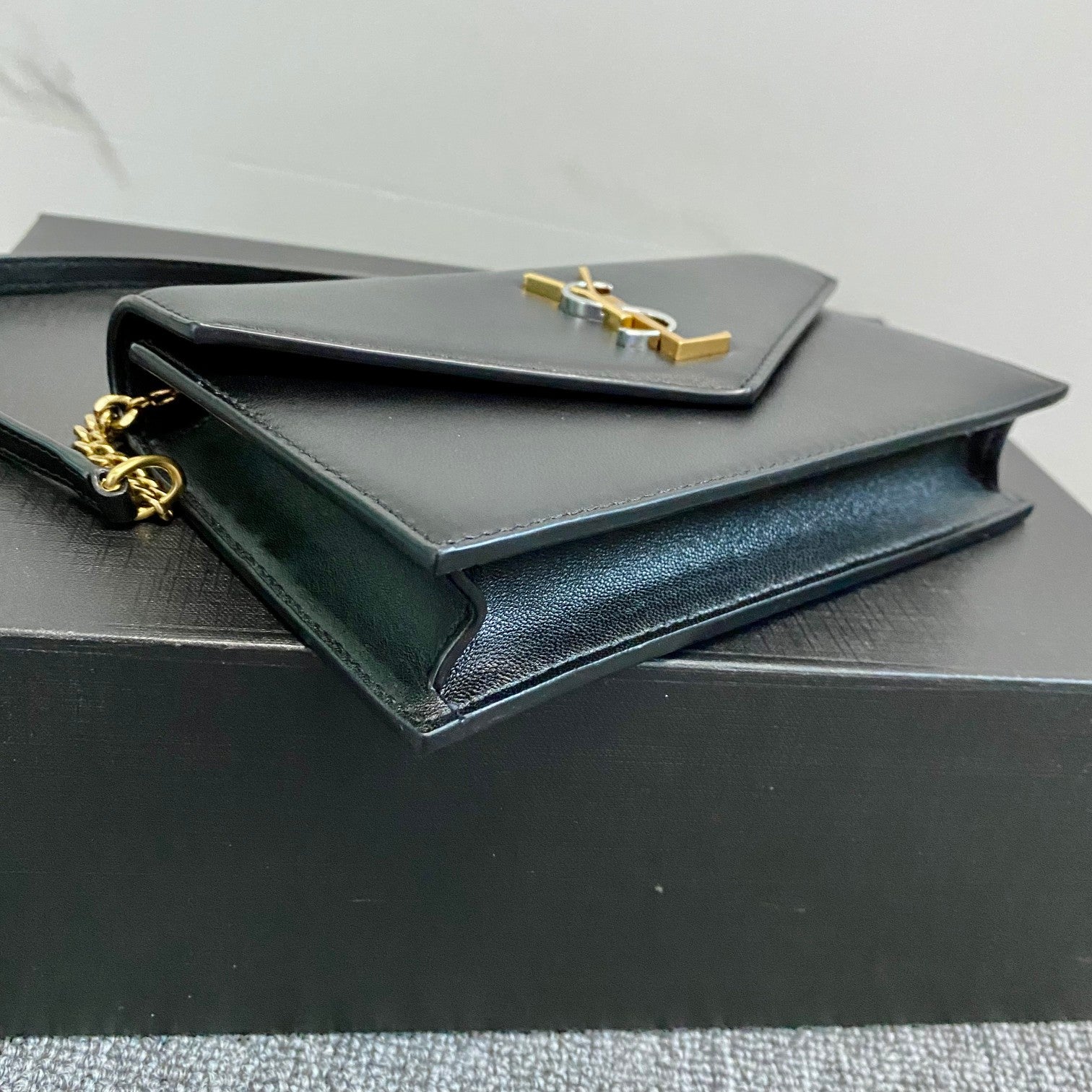 YSL Cassandra Shoulder Black Bag - 19x12.5x3.5cm mysite
