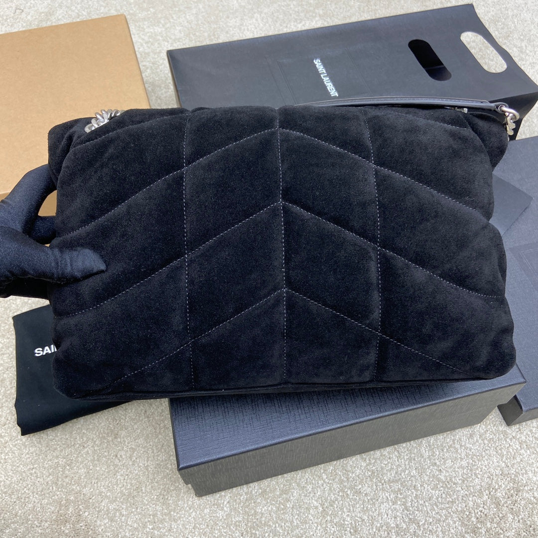 YSL Puffer Suede Black - 29x17x11cm mysite