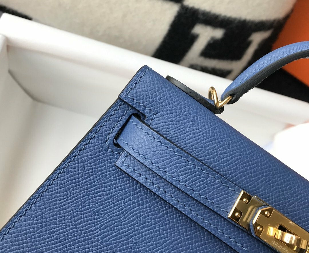 Hermes Handle Bag 19cm Blue mysite