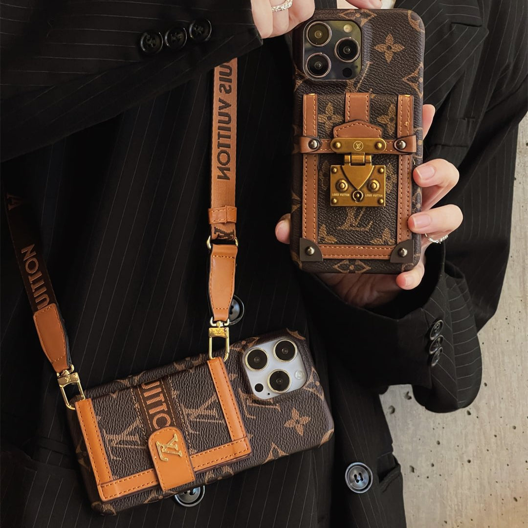 Canvas Leather Wallet Card Holder Crossbody iPhone Cases mysite