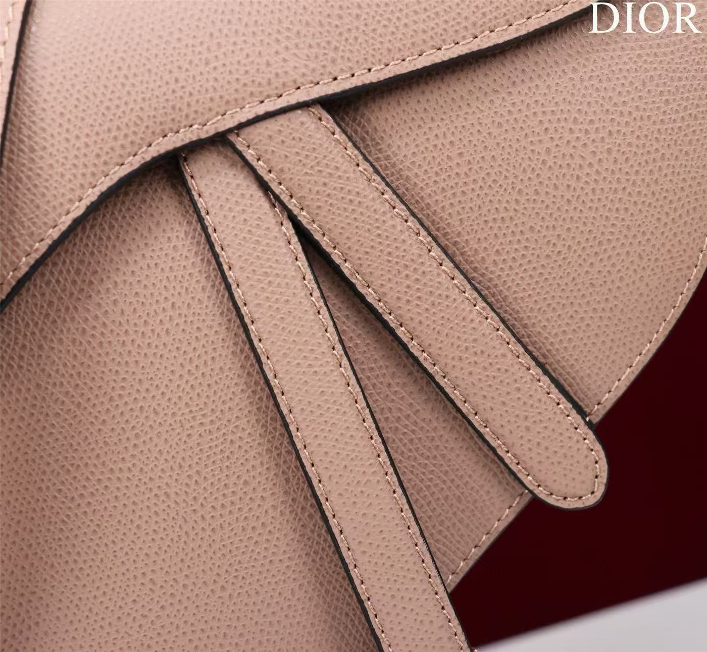 CD Saddle Bag with Strap Blush Pink Grained Calfskin mysite
