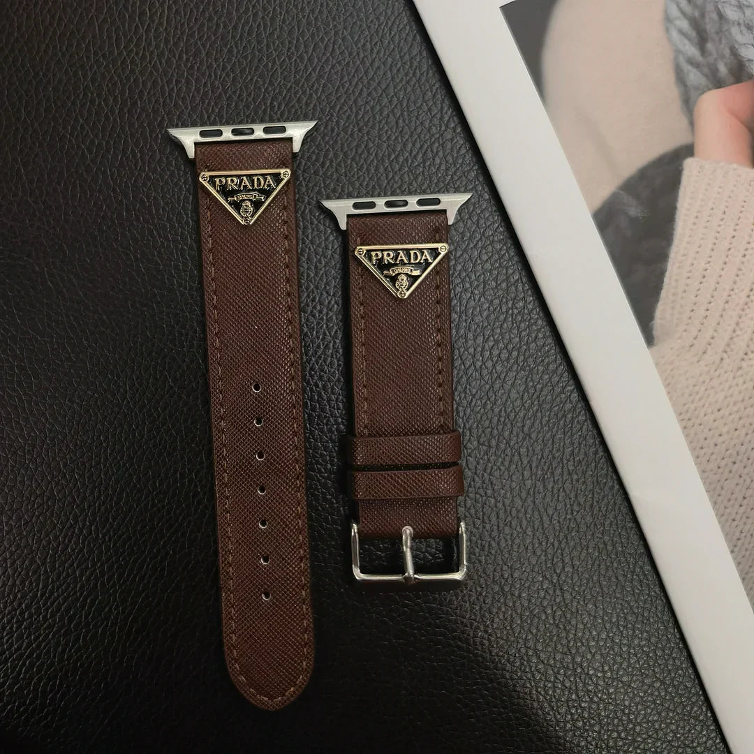 Double Triangle Monogram Label Leather Apple Watch Bands-1 mysite