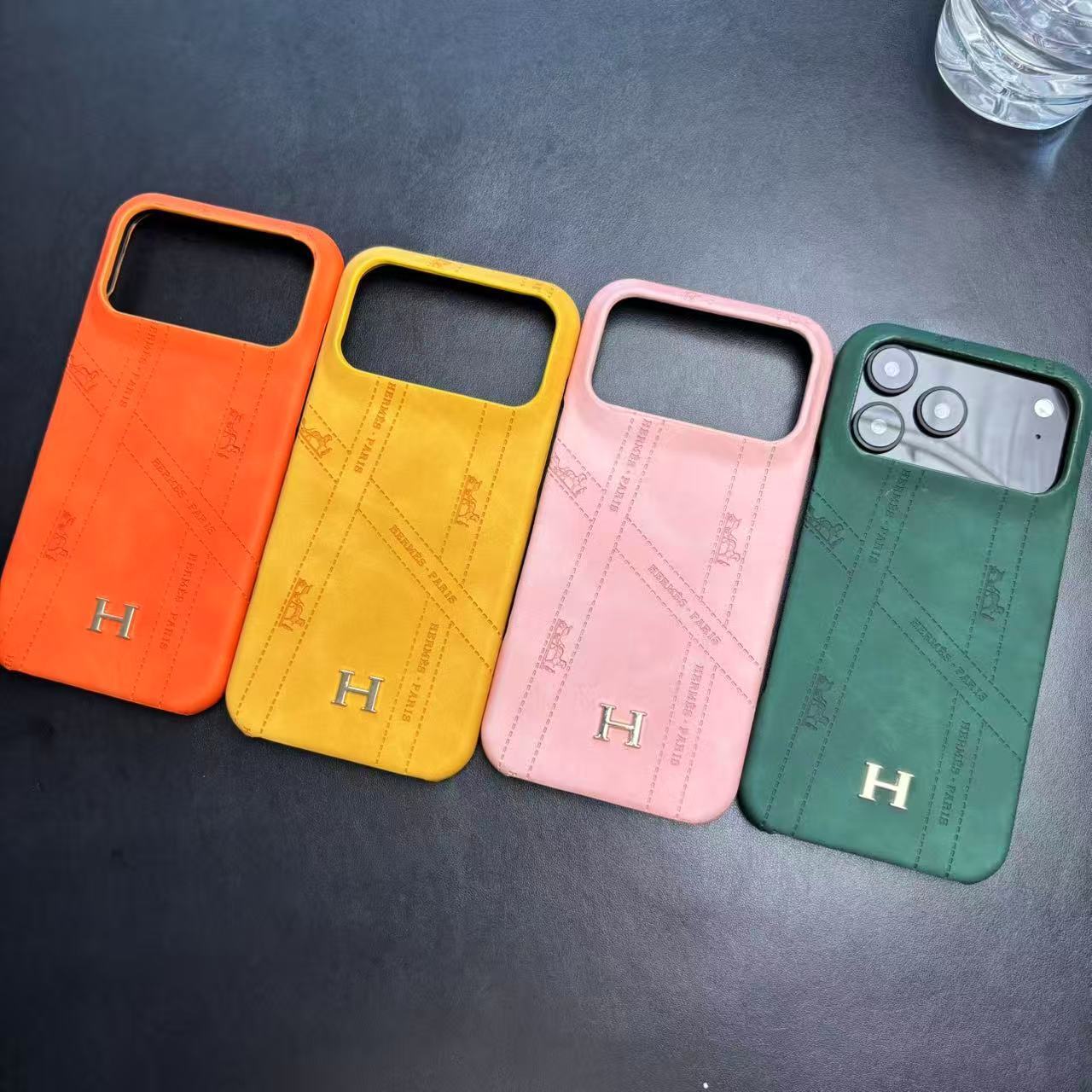 Hermes Luxury Leather Case For iPhone 17 / 16 / 15 / 14s mysite
