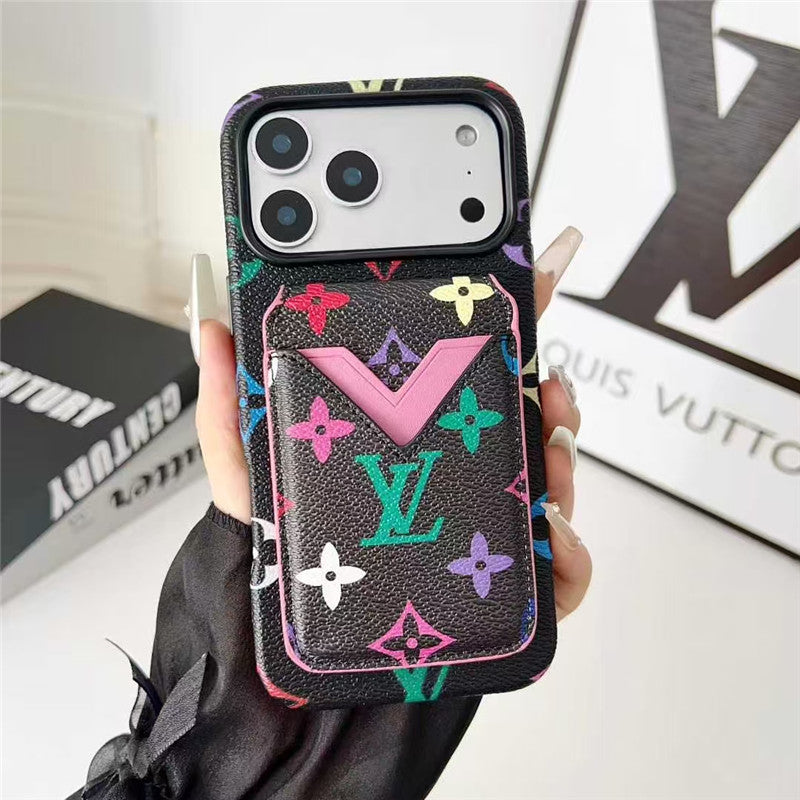 Lv Leather Card Holder Phone Case For iPhone 17 / 16 / 15 / 14/ 13s mysite