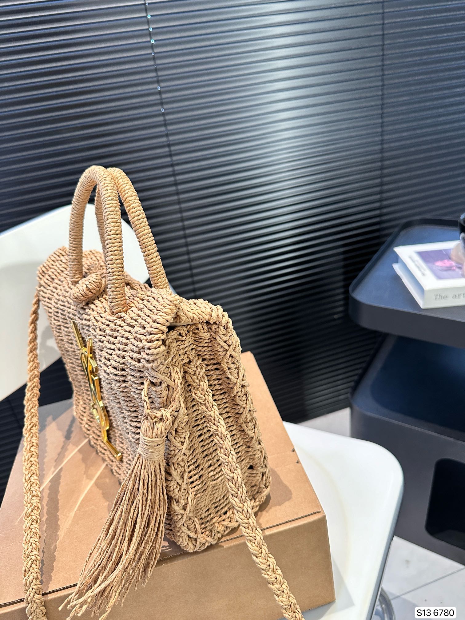 SAINT LAURENT YSL Vacation Woven Tote Bag 27x18cm mysite