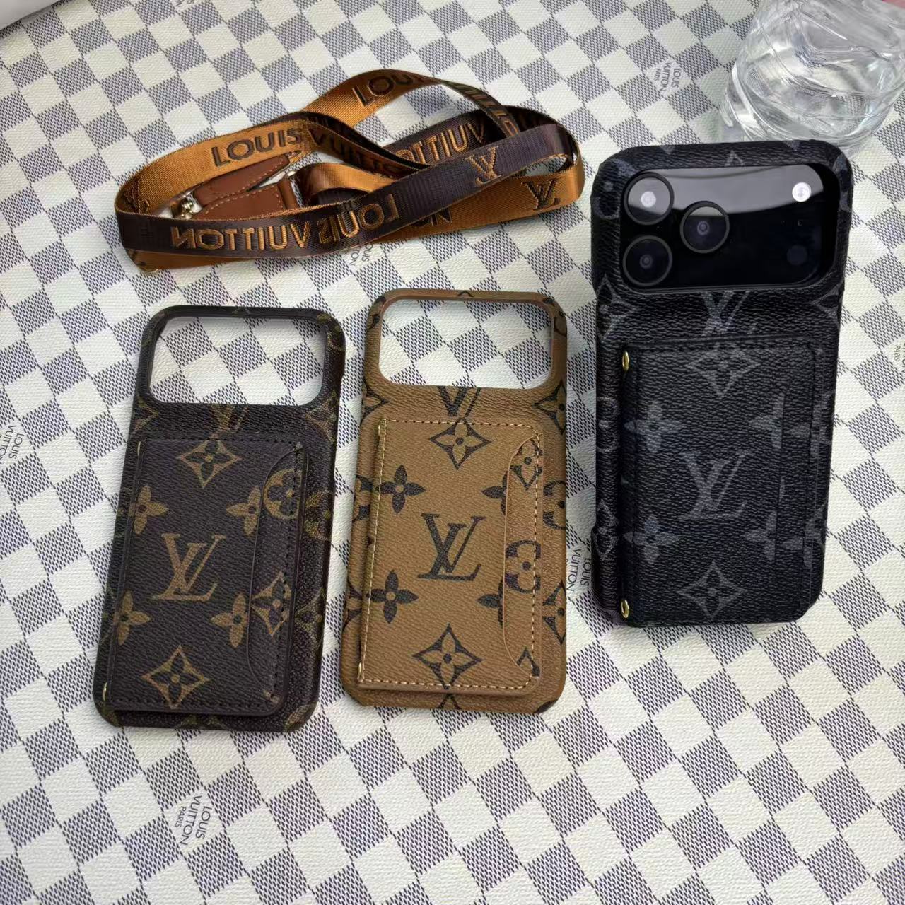 Monogram LV Leather Phone Case For iPhone 17 / 16 / 15 / 14s mysite