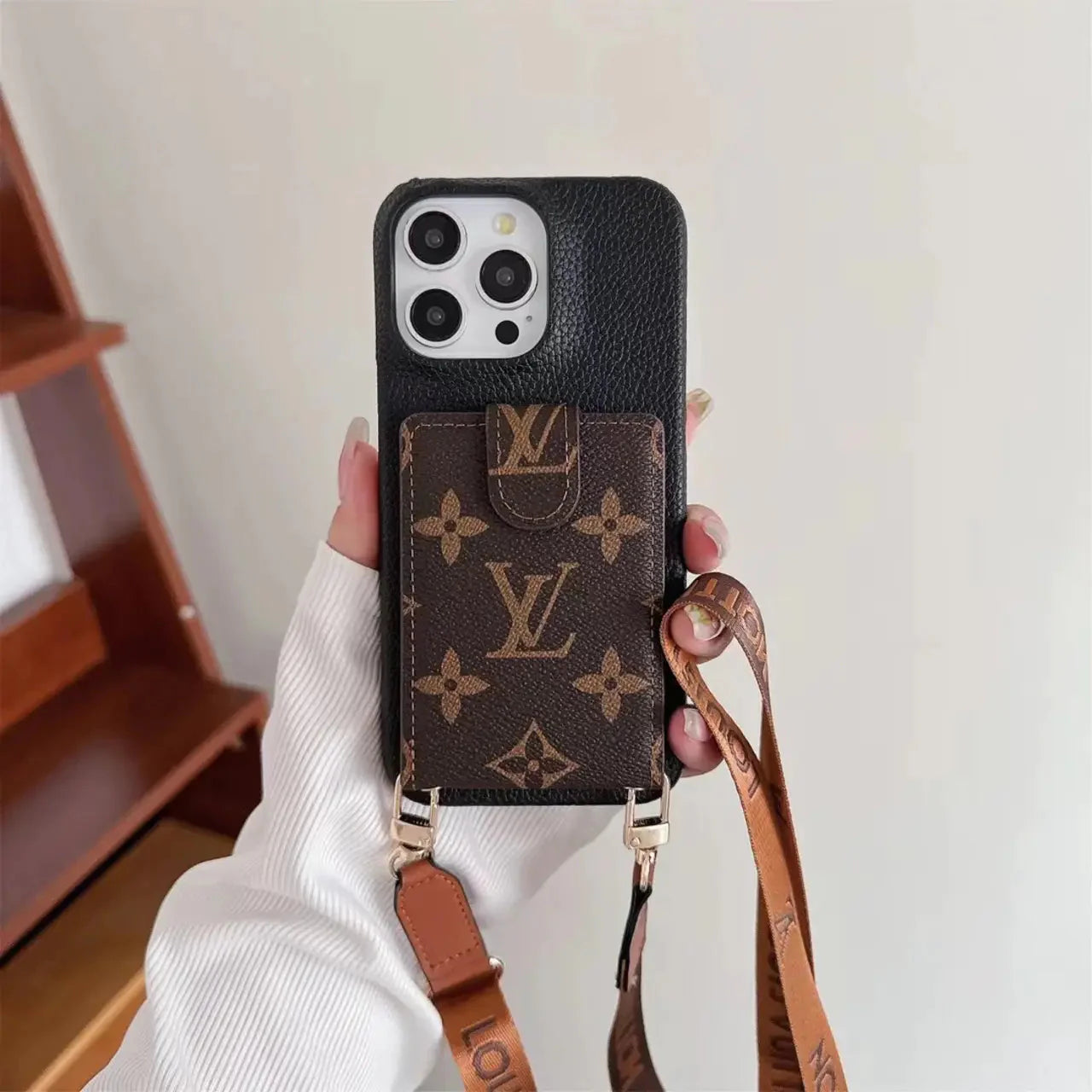 luxury iPhone Case Card Holder Detachable Lanyards mysite