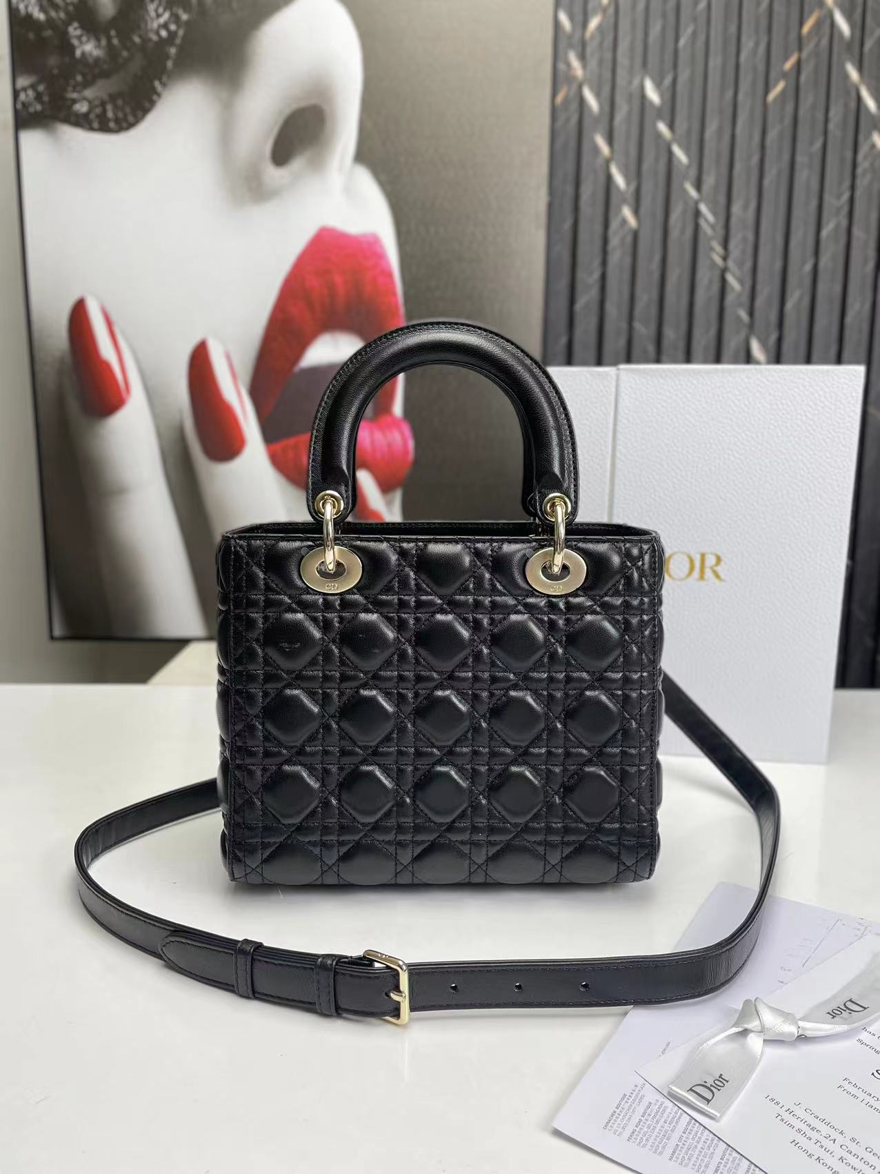 Dior Lady Medium Black Bag 24cm mysite