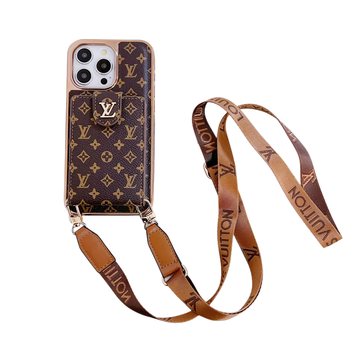 LUXURY ELECTROPLATING MONOGRAM CARD HOLDER CROSSBODY IPHONE CASEs mysite