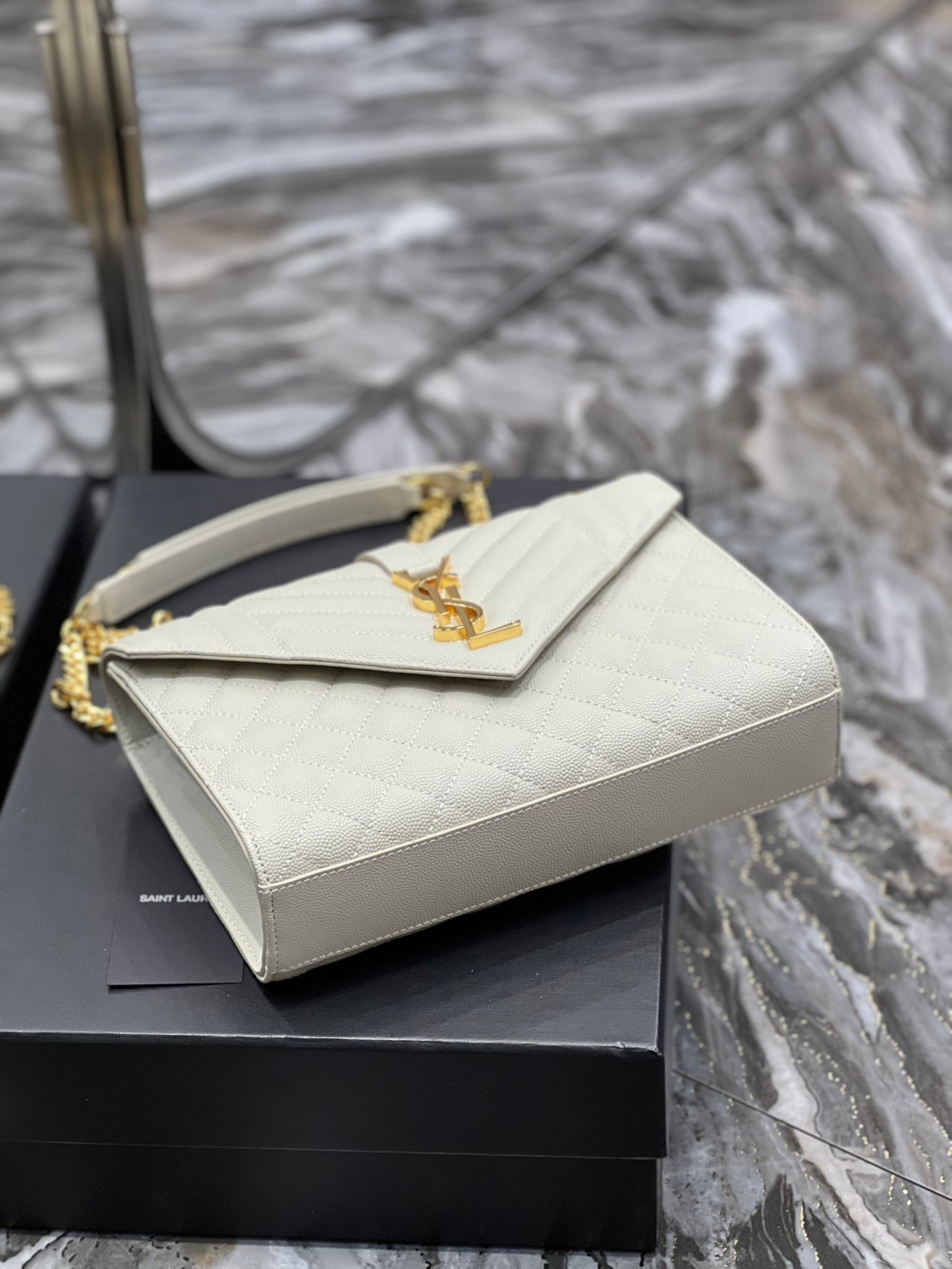 Ysl Envelope Bag Medium White 487206 mysite