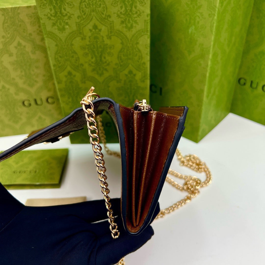 GUCCI Brown Saddle Buckle Handbag 19x10.5x3.5cm mysite